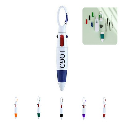 4 Color Shuttle Pens with Buckle Clip