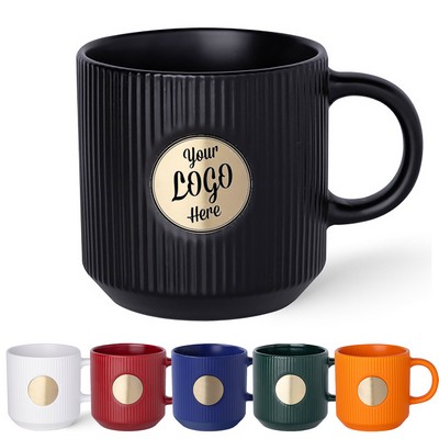 12 Oz. Vertical Stripe Ceramic Coffee Mug