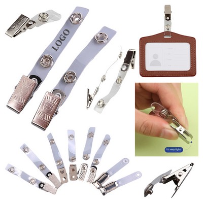 Permanent Fastening Bulldog Clip with Snap Strap