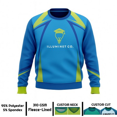 Unisex Sublimation Fleece-Lined Crew Sweatshirt