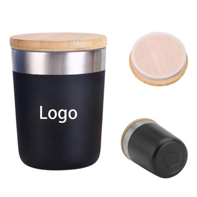 Thermos With Wood-Texture Lid