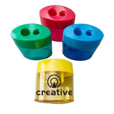 Dual Holes Compact Colored Handheld Pencil Sharpener