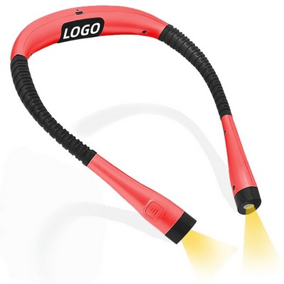 LED Neckband Reading Light with 3 Color Modes and Adjustable Brightness