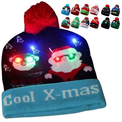 Christmas Led Knit Beanie-Light Up Your Holiday Style