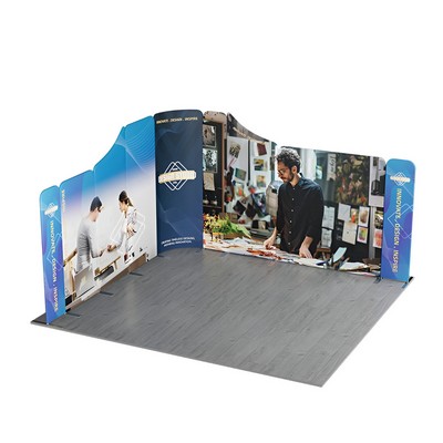 13' Magnetic Modular Fabric Displays - Dynamic Curved L Shape