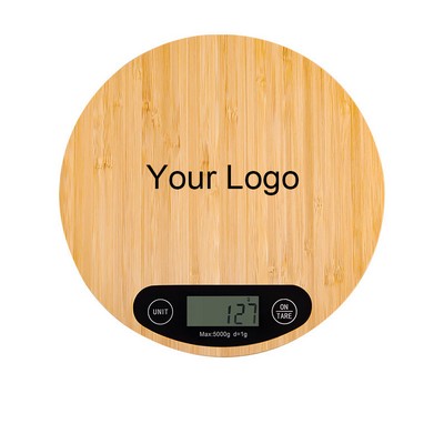 Round Bamboo Digital Kitchen Scale