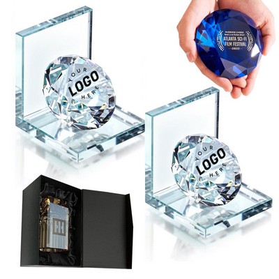 Luxury Clear Crystal Bookends with Diamond Set of 2