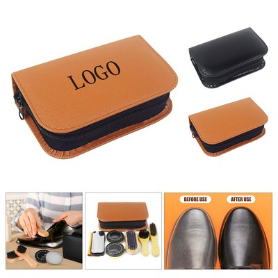 Travel Shoe Shine Brush Kit