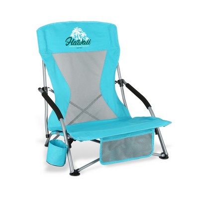 Portable & Lightweight Low Back Folding Beach Chair With Carry Bag