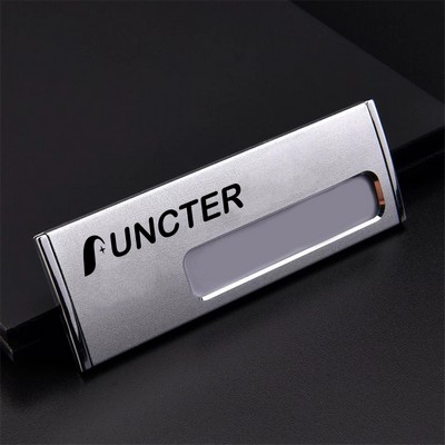 Professional Aluminum Alloy Name Tags Nameplate Badge with Safety Pin & Window #2