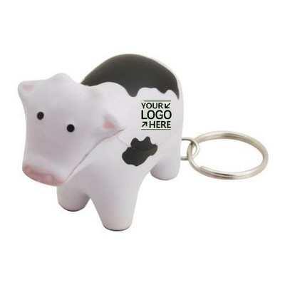 Cow-Shaped Squeeze Toy Keychain