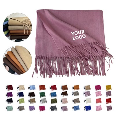 Cashmere Feel Pashmina Scarf Seventy Eight Point Seven Inches Length Twenty Seven Point Six Inches W