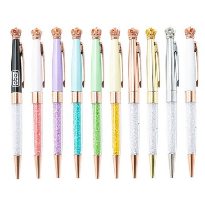 Crystal Crown Retractable Ballpoint Pen
