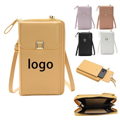 Stylish PU Crossbody Mobile Phone Purse