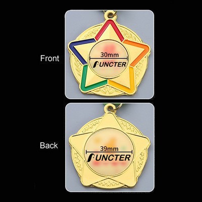 Rainbow Star Zinc Alloy Medal