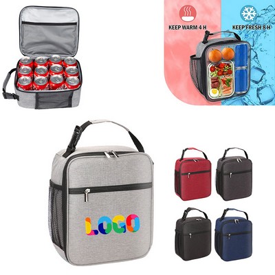 12-Can Handheld Oxford Cooler Insulated Lunch Bag