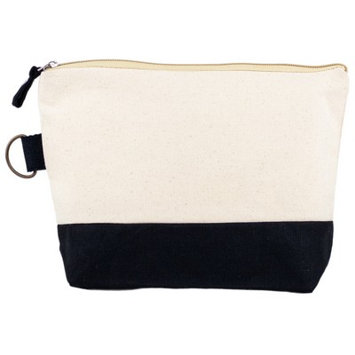 Blank Travel 11 oz Canvas Pouch Bag | Makeup Toiletry Tech Organizer Kit Black (11x7x3)