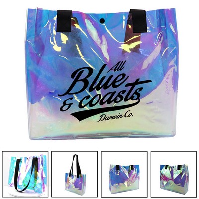 Rainbow Gradient Clear PVC Tote Bag