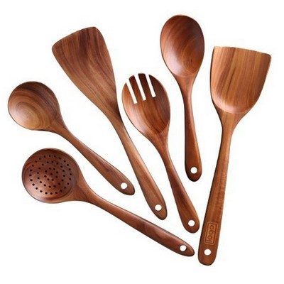 6-Piece Kitchen Wooden Utensils Set
