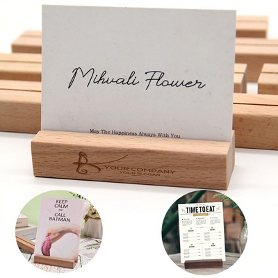 Rustic Wood Base Table Number Sign Holder Card Display Stand