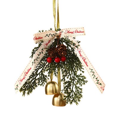 Christmas Bell Hanging Ornaments Rustic Metal Bell Decoration Xmas Hanging Decorative Bell