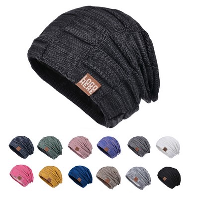 Lined Knit Warm Thick Skully Stocking Binie Hat