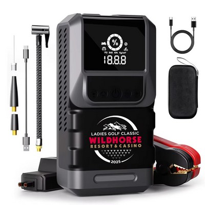 Portable Emergency battery booter w/ 150PSI Emergency inflater air compressor