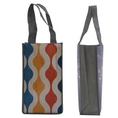 Full Color Wine Tote Bag with 3.5" Gusset