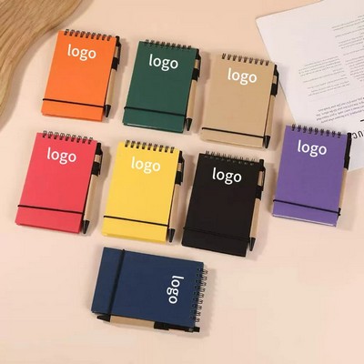 Solid Color Flip Top Notebook w/ Pen