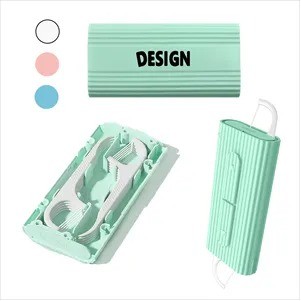 Refillable Dental Floss Dispenser with 10 Floss Picks(Ocean)