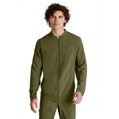 Grey's Anatomy Evolve Stretch - Men's Three-Pocket Cycle Warm Up Scrub Jacket