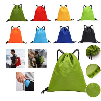 Waterproof Oxford cloth drawstring storage bag,600D soccer-patterned polyester backpack for outdoor