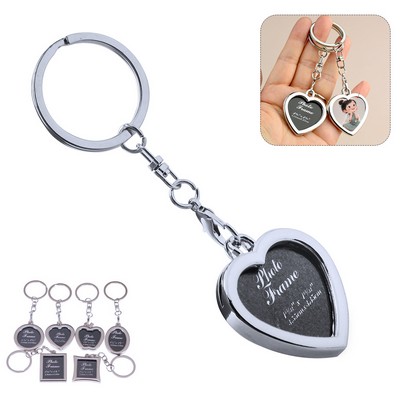 Heart-Shaped Photo Keychain