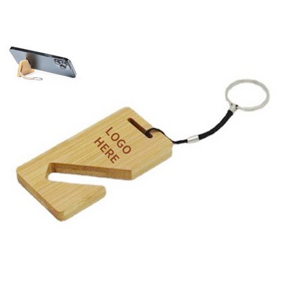 Bamboo Mobile Stand Keychain Style 2