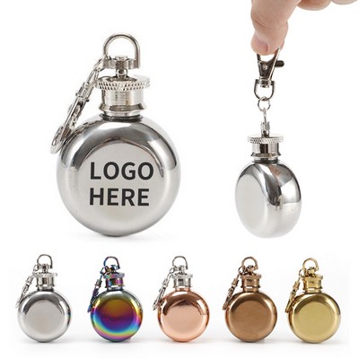 1 oz. Stainless Steel Flask Keyring