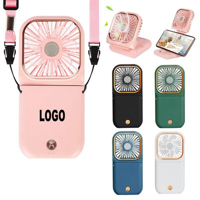 Multifunctional Foldable Fan Power Bank With Phone Holder
