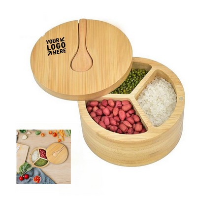 3 Compartment Bamboo Salt Cellar