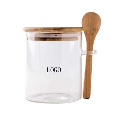 18Oz Glass Jar W/ Bamboo Lid