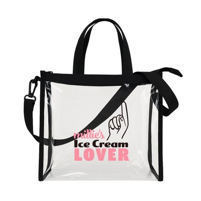Premium Clear Vinyl Stadium Crossbody Bag