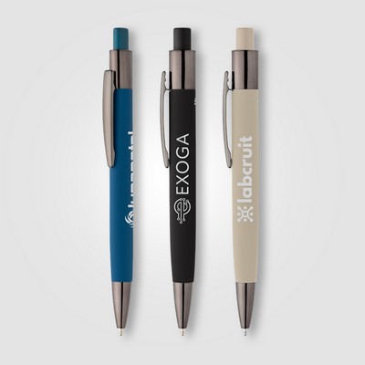 Malmö Recycled Aluminum Soft Touch Barrel Pen - Laser