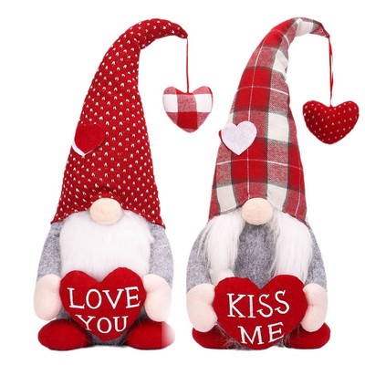 Valentine's Day Heart Pendant Gnome Romantic Rudolf Faceless Doll Love Ornament