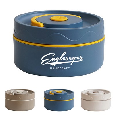 Round Portable Stainless Steel Lunch Box