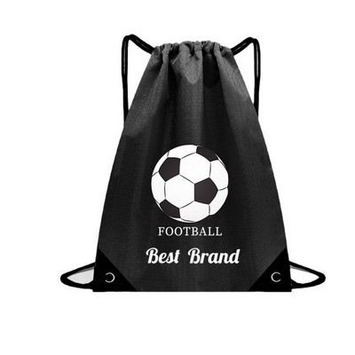 Soccer-Themed Drawstring Backpack