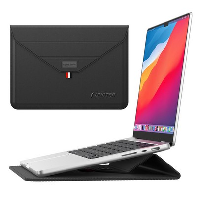 13" PU Leather Laptop Bag W/Stand