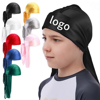 Kids Dance Cycling Headscarf Cap W/ Long Tail