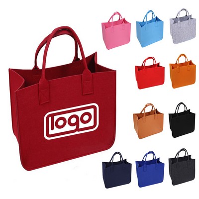 Felt Solid Color Tote Bag