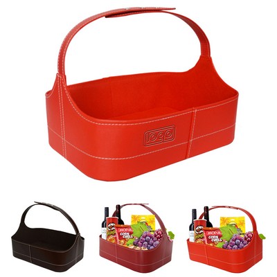 PU Leather Gift Basket