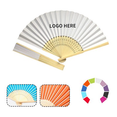 Folding Bamboo Paper Hand Fan