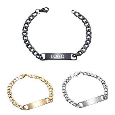 Premium Stainless Steel Cuban Link ID Bracelet
