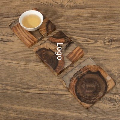 Clear Epoxy Cedar Coaster Set for Cups and Glasses